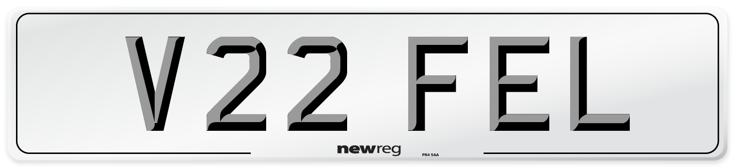 V22 FEL Number Plate from New Reg